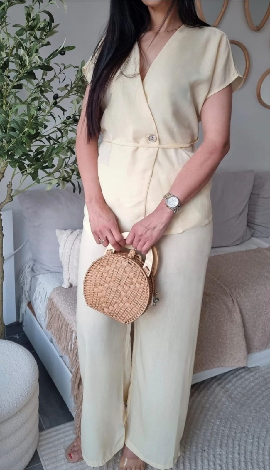 ENSEMBLE VESTE CROISÉE SANS MANCHES