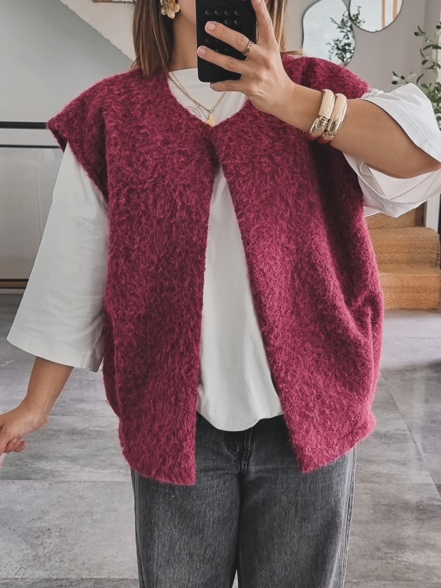GILET SANS MANCHES BORDEAUX