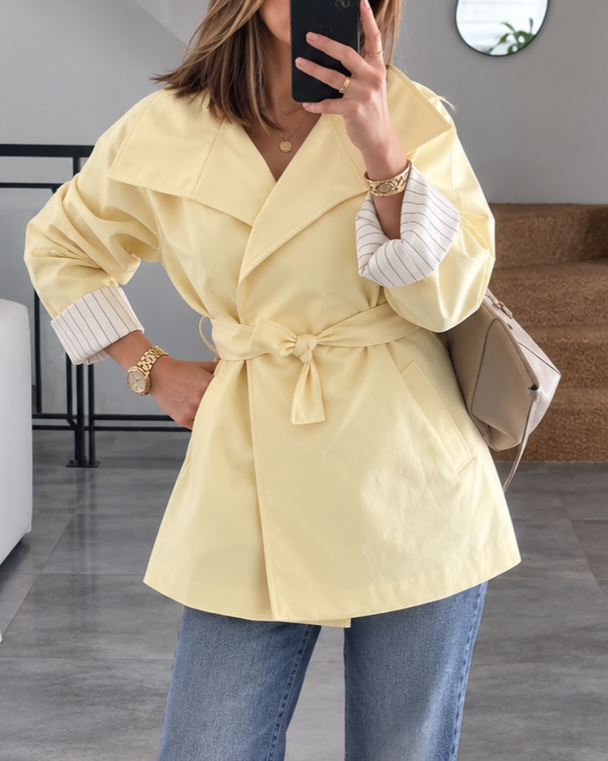 TRENCH MI-LONG JAUNE
