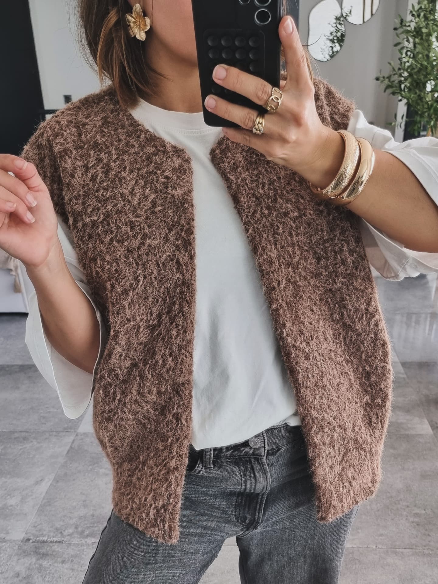 GILET SANS MANCHES CHOCO
