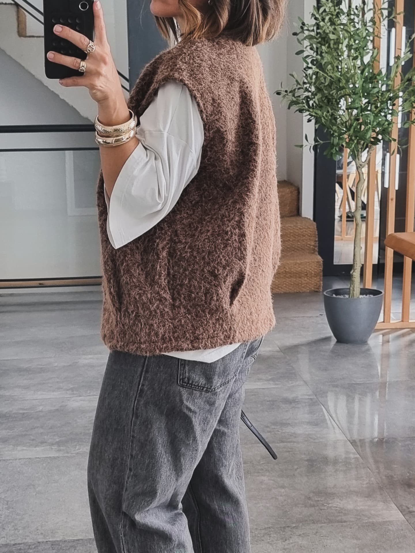 GILET SANS MANCHES CHOCO