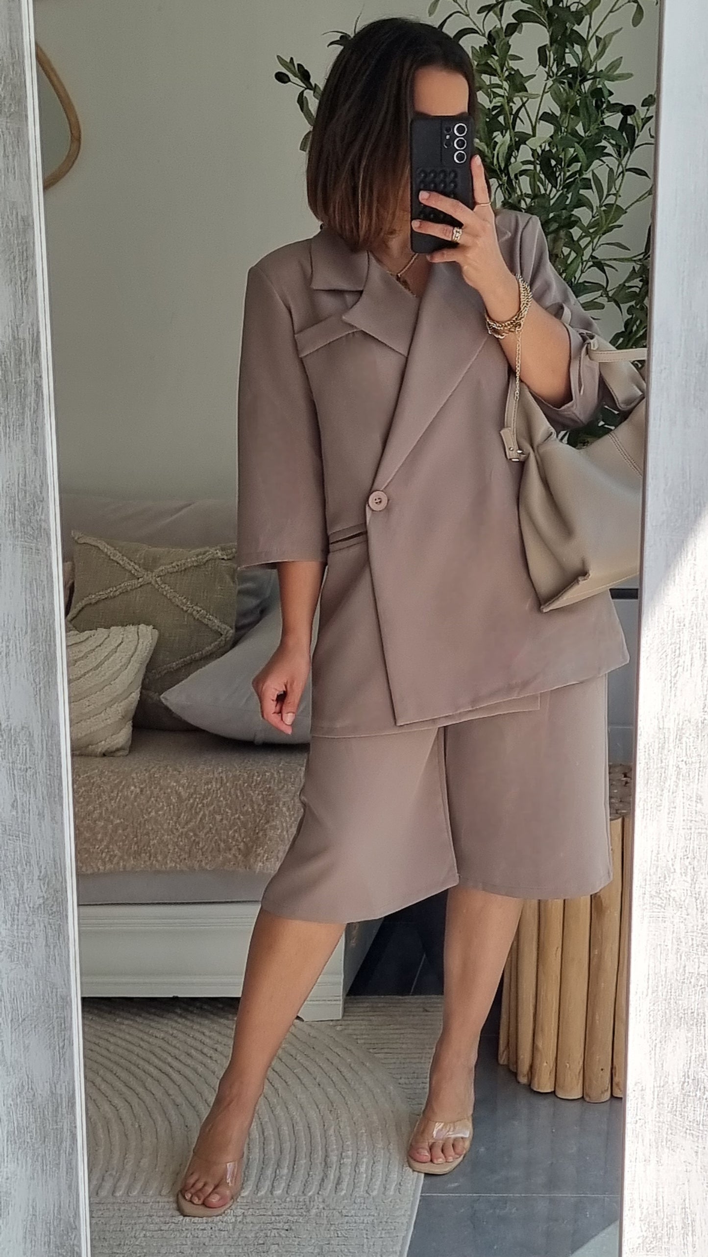TAILLEUR OVERSIZE BLAZER MANCHES COURTES