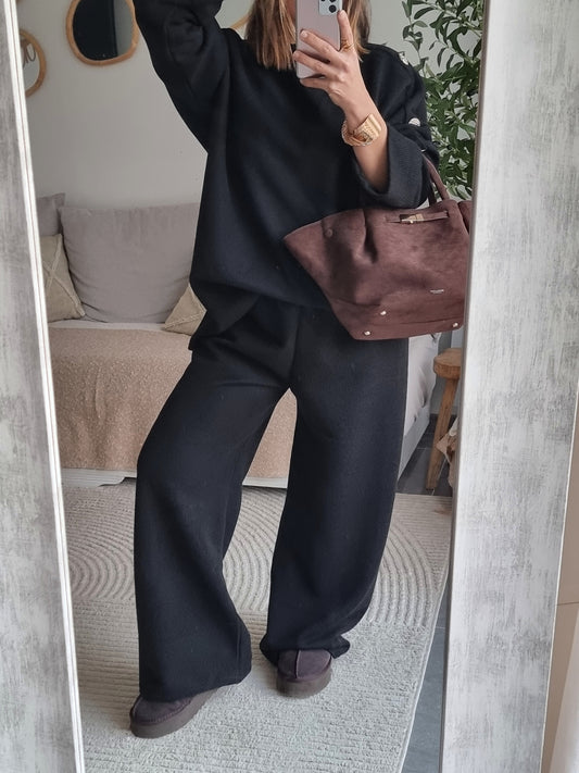 ENSEMBLE CÔTELÉ NOIR