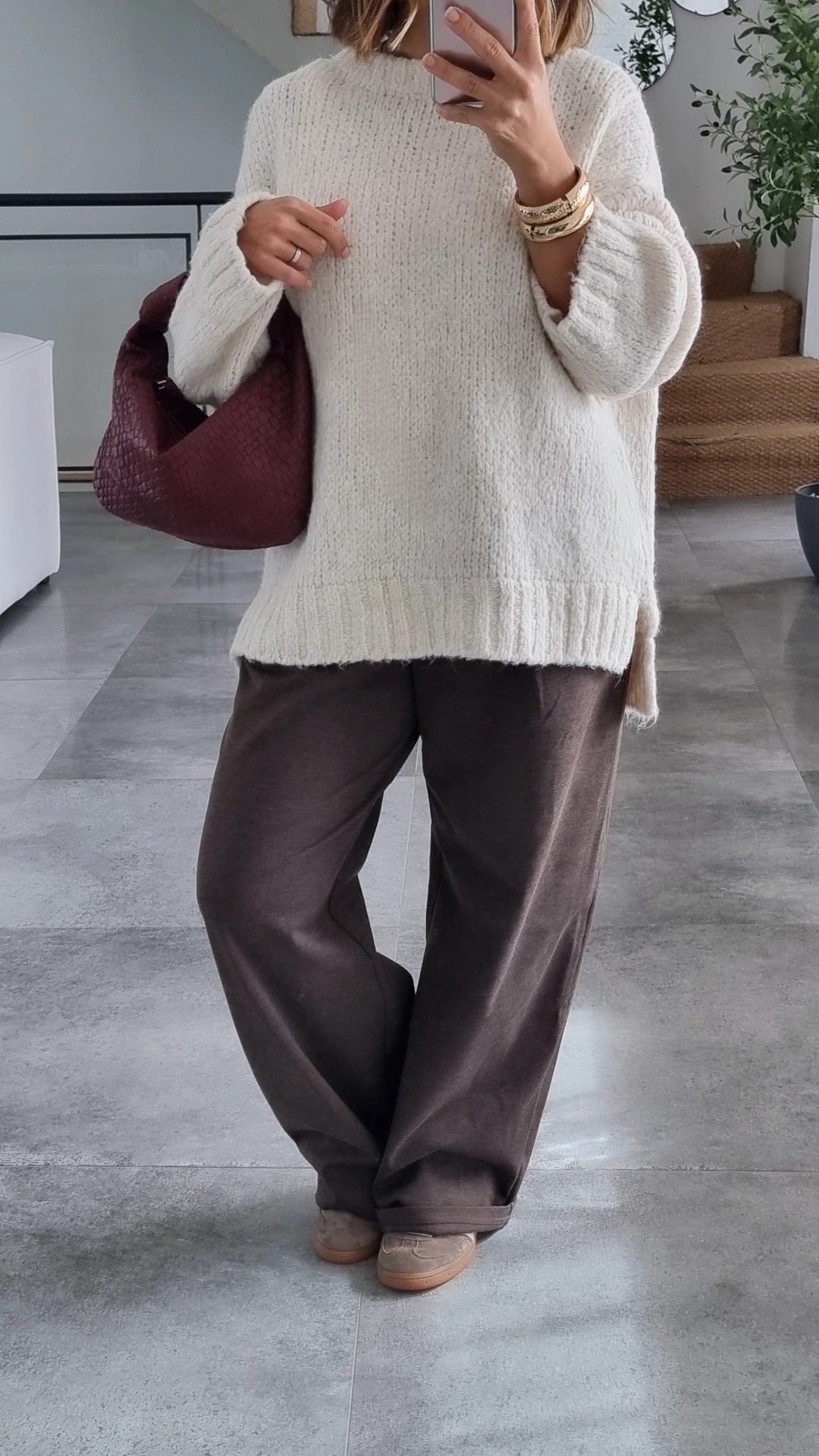PULL LAINE ÉCRU