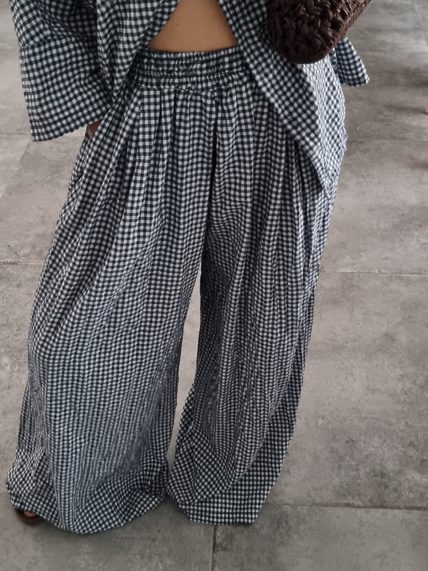 ENSEMBLE VICHY OVERSIZE BLEU MARINE