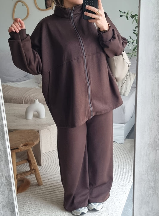 SURVÊTEMENT MOLLETONNÉ À ZIP CHOCO