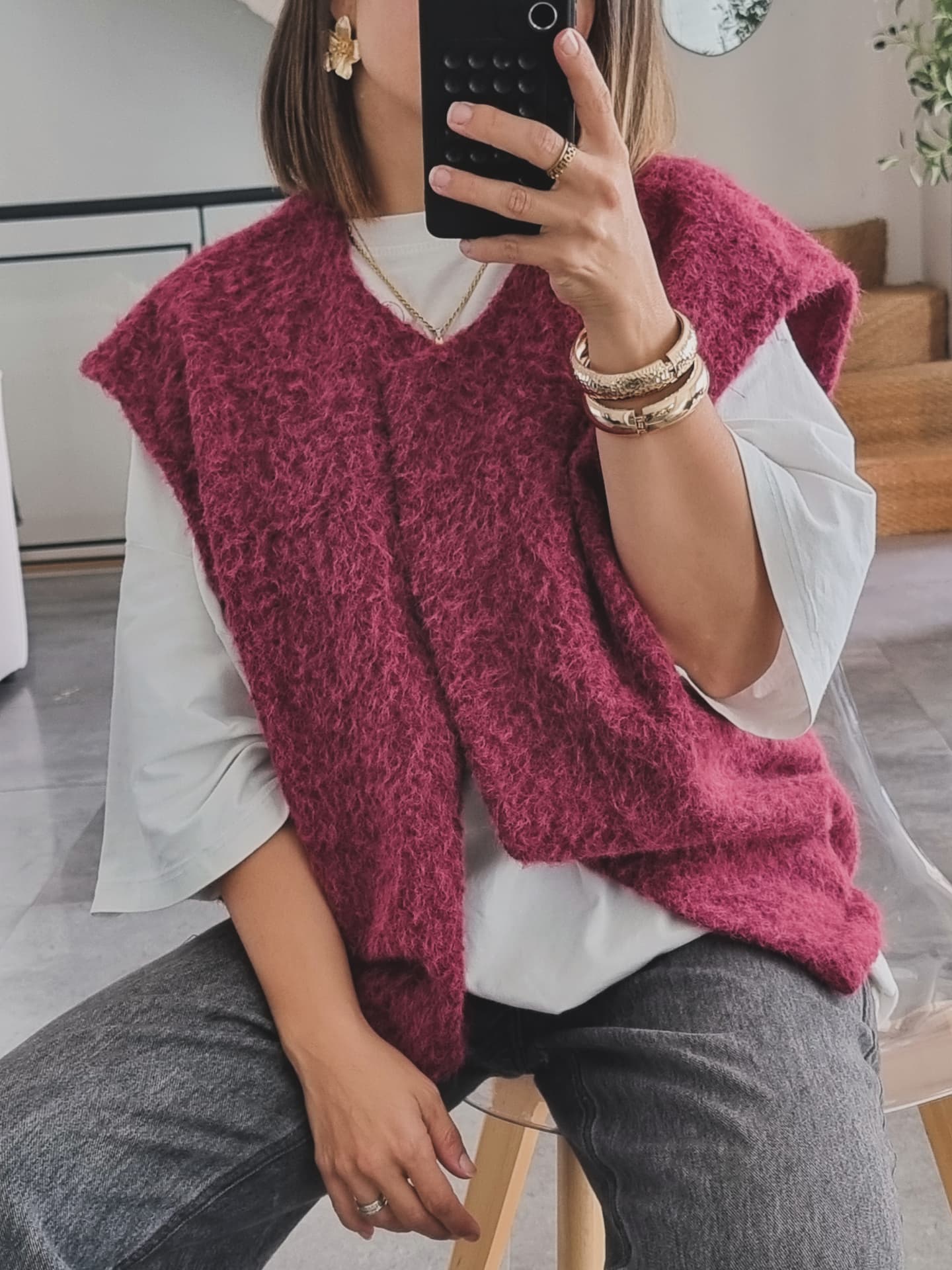 GILET SANS MANCHES BORDEAUX