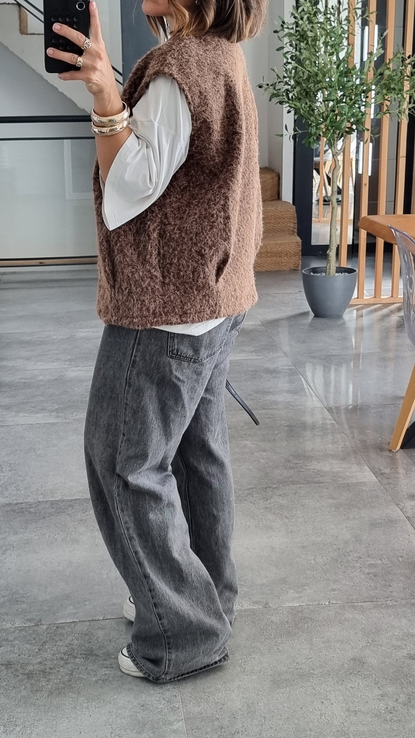 GILET SANS MANCHES CHOCO