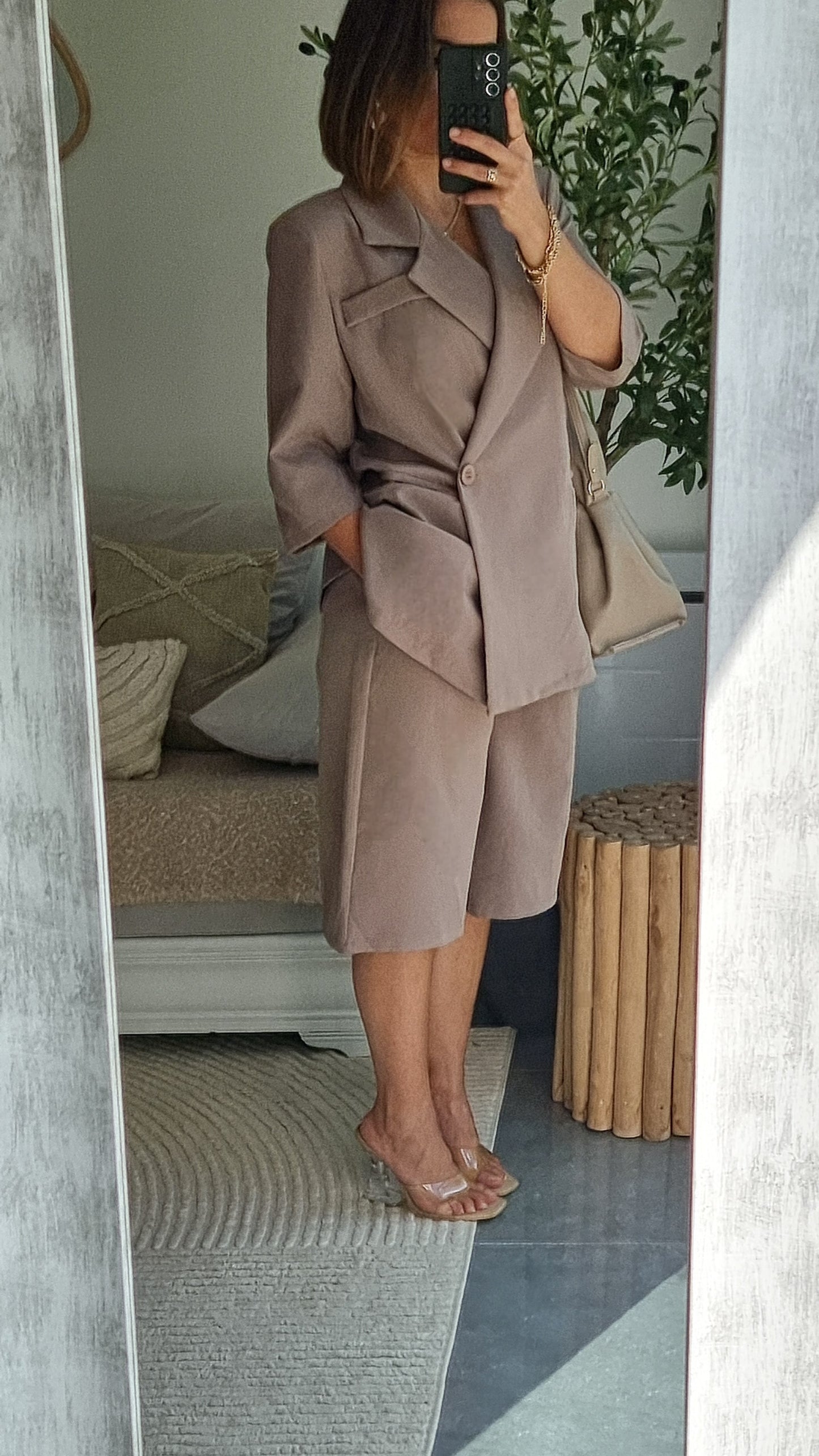 TAILLEUR OVERSIZE BLAZER MANCHES COURTES