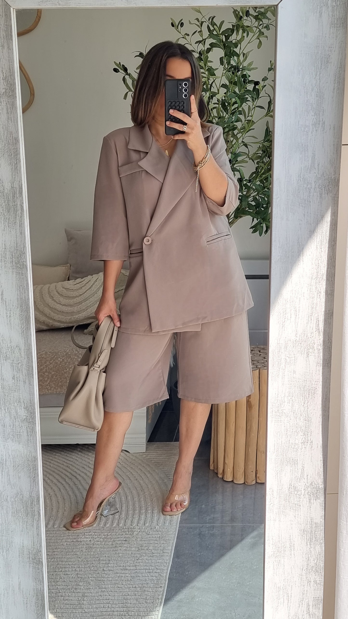 TAILLEUR OVERSIZE BLAZER MANCHES COURTES