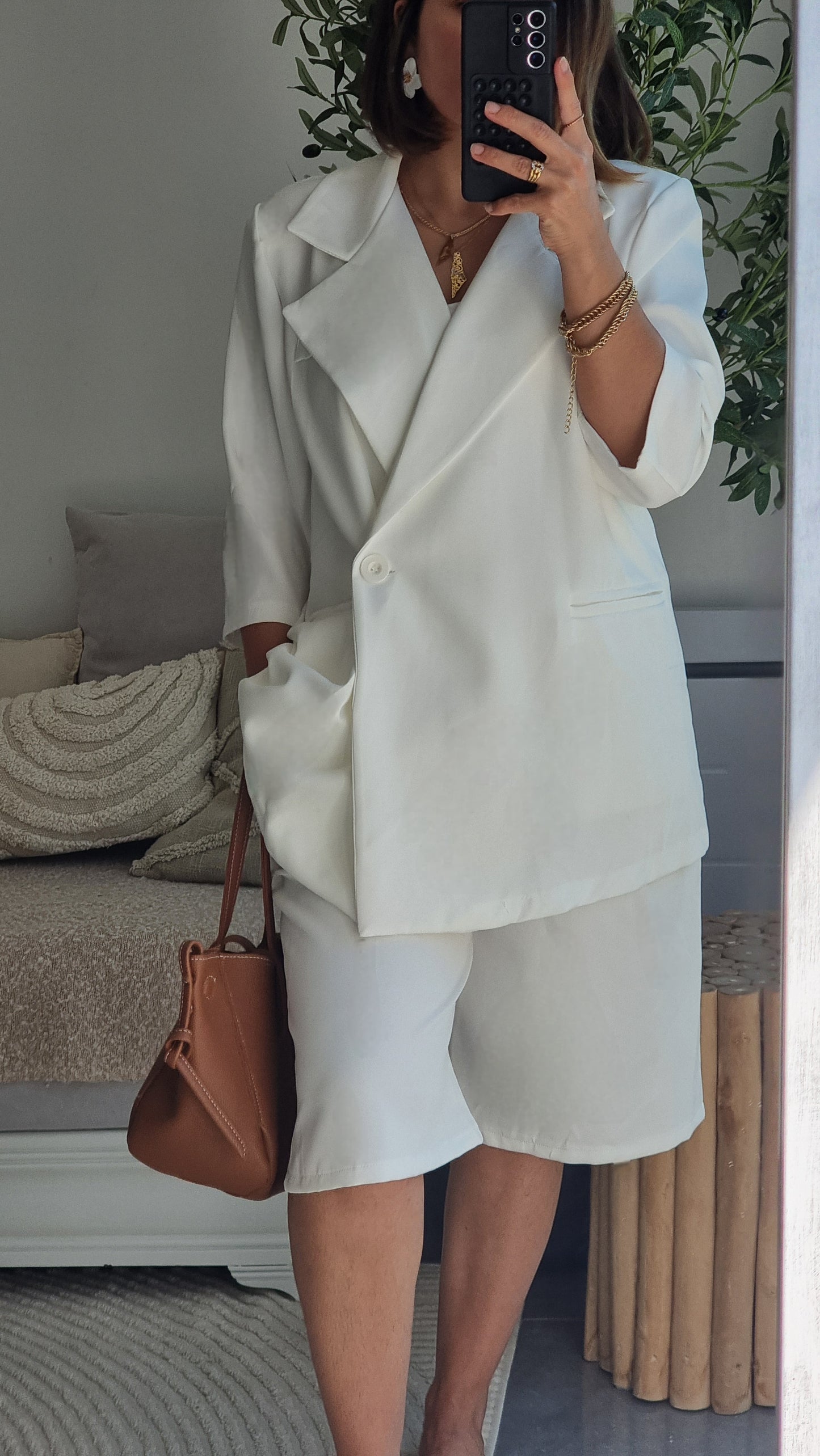 TAILLEUR OVERSIZE BLAZER MANCHES COURTES