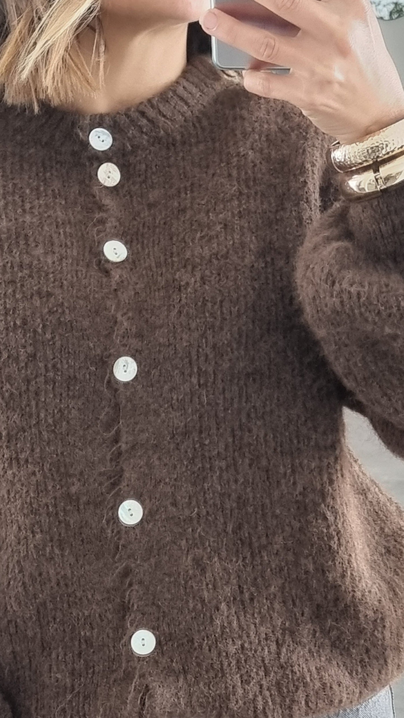 PULL CARDIGAN LAINE CHOCO
