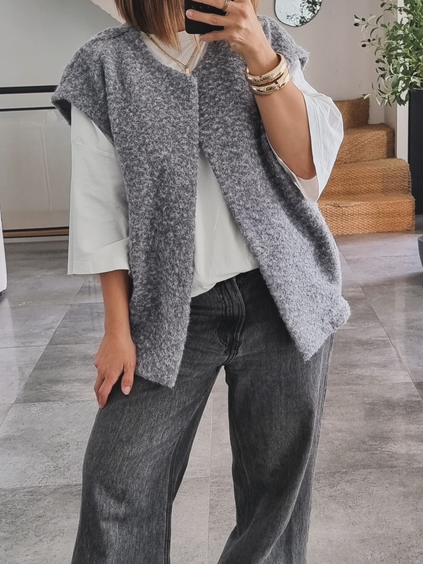 GILET SANS MANCHES GRIS
