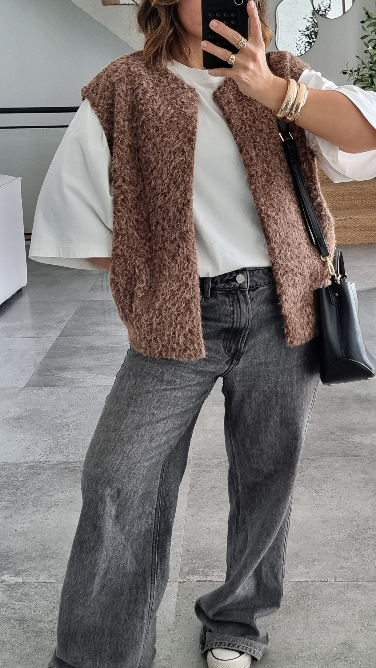 GILET SANS MANCHES CHOCO