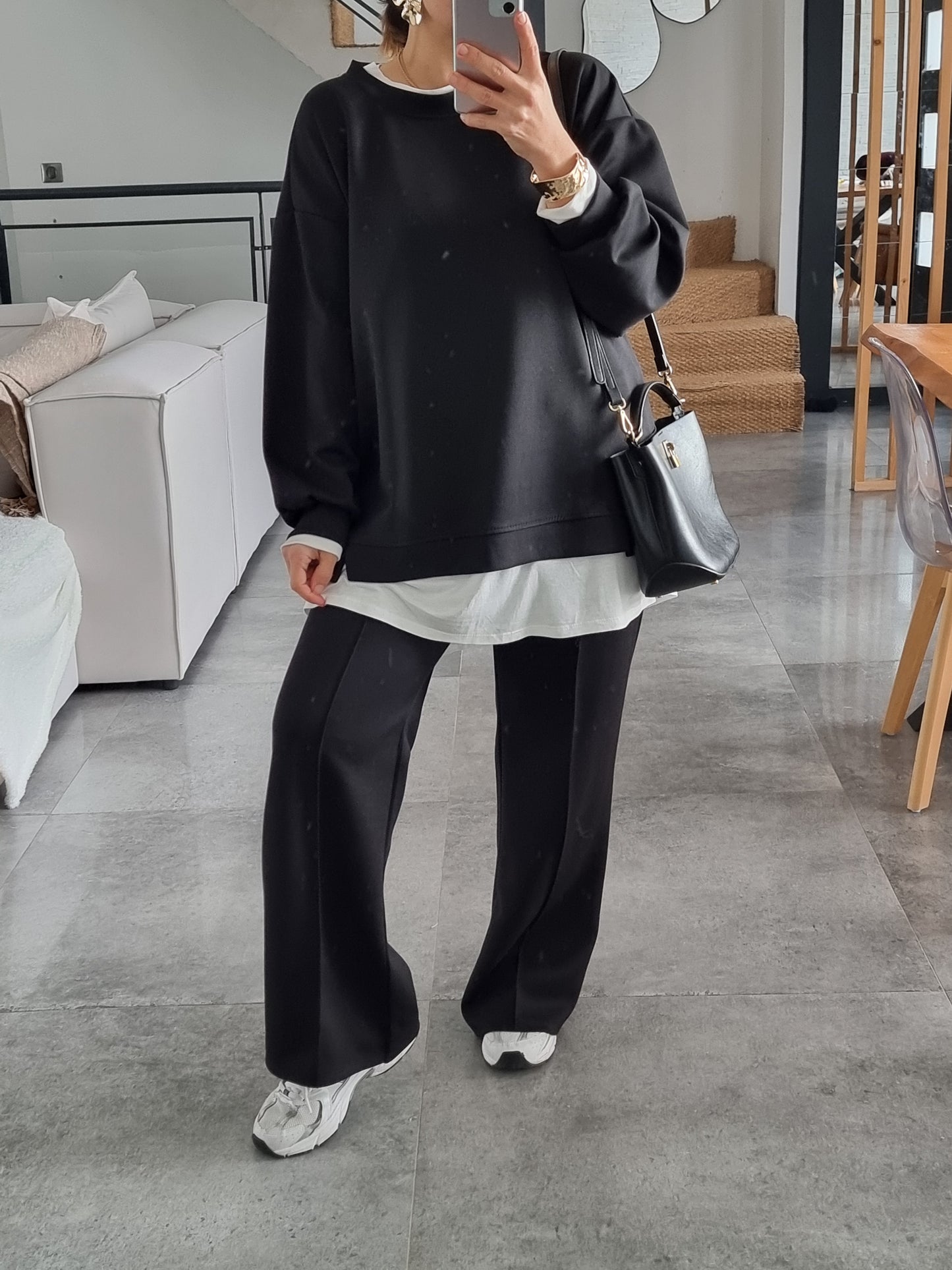 ENSEMBLE DÉCONTRACTÉ NOIR T-SHIRT