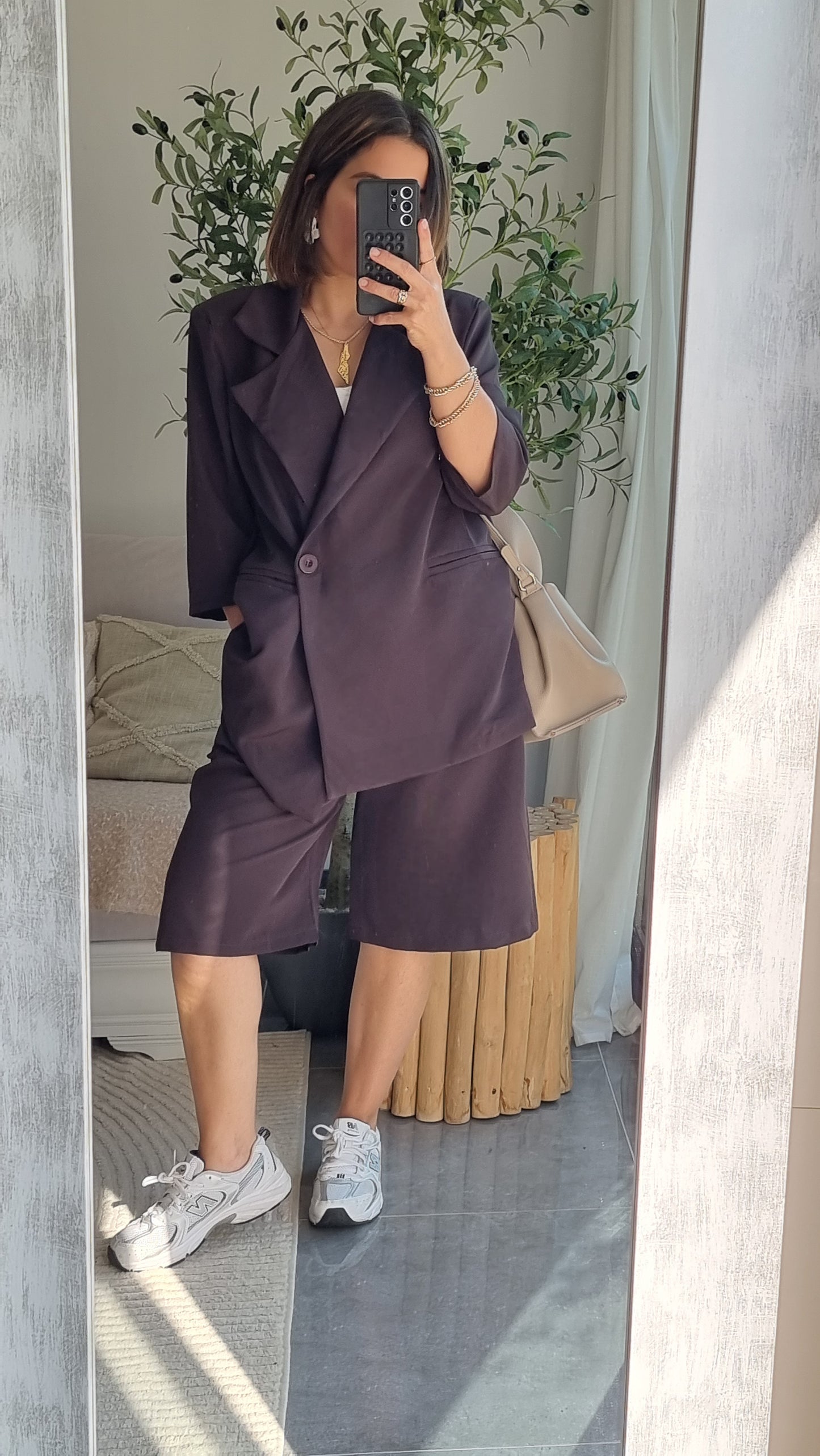 TAILLEUR OVERSIZE BLAZER MANCHES COURTES