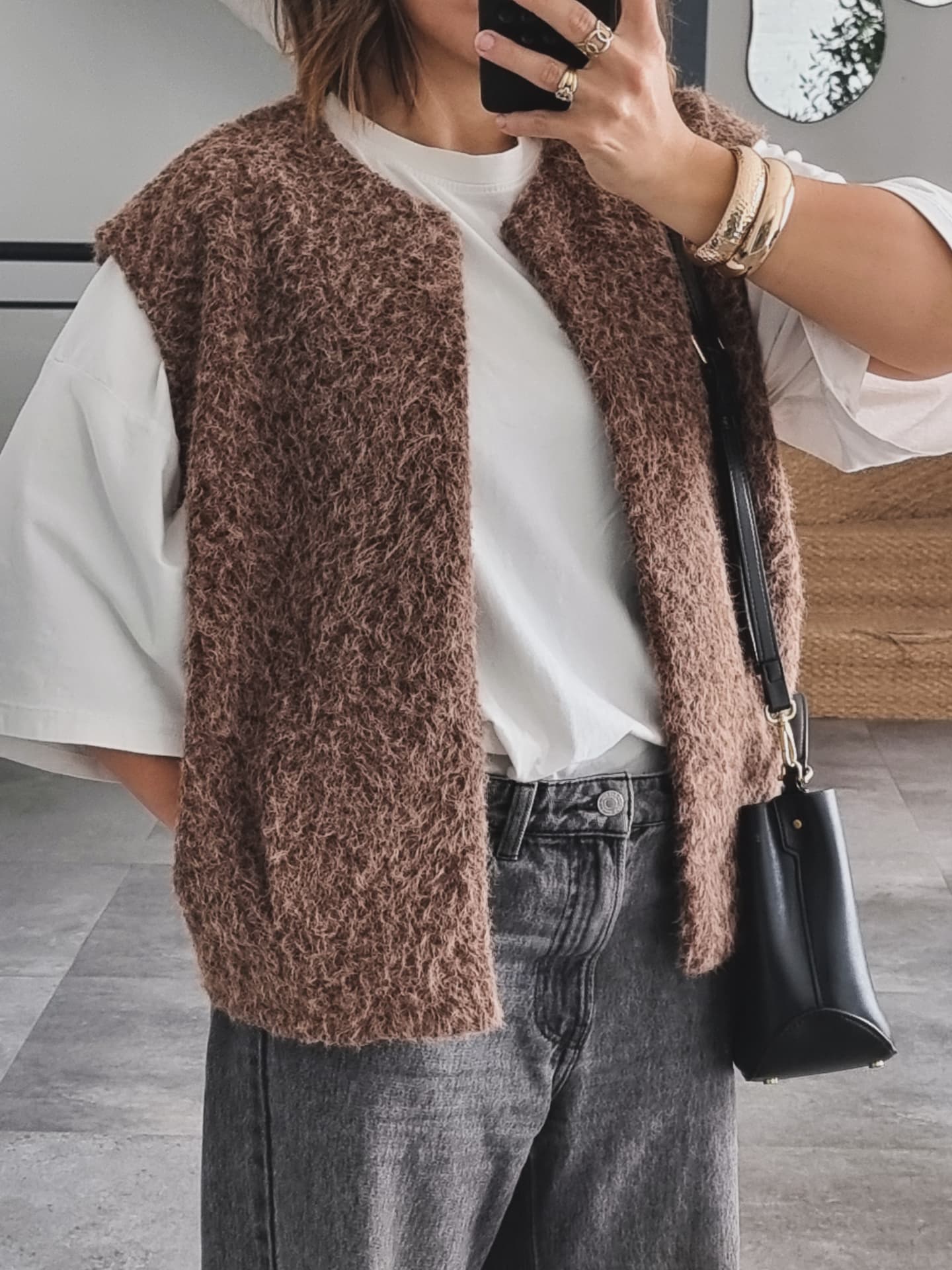 GILET SANS MANCHES CHOCO