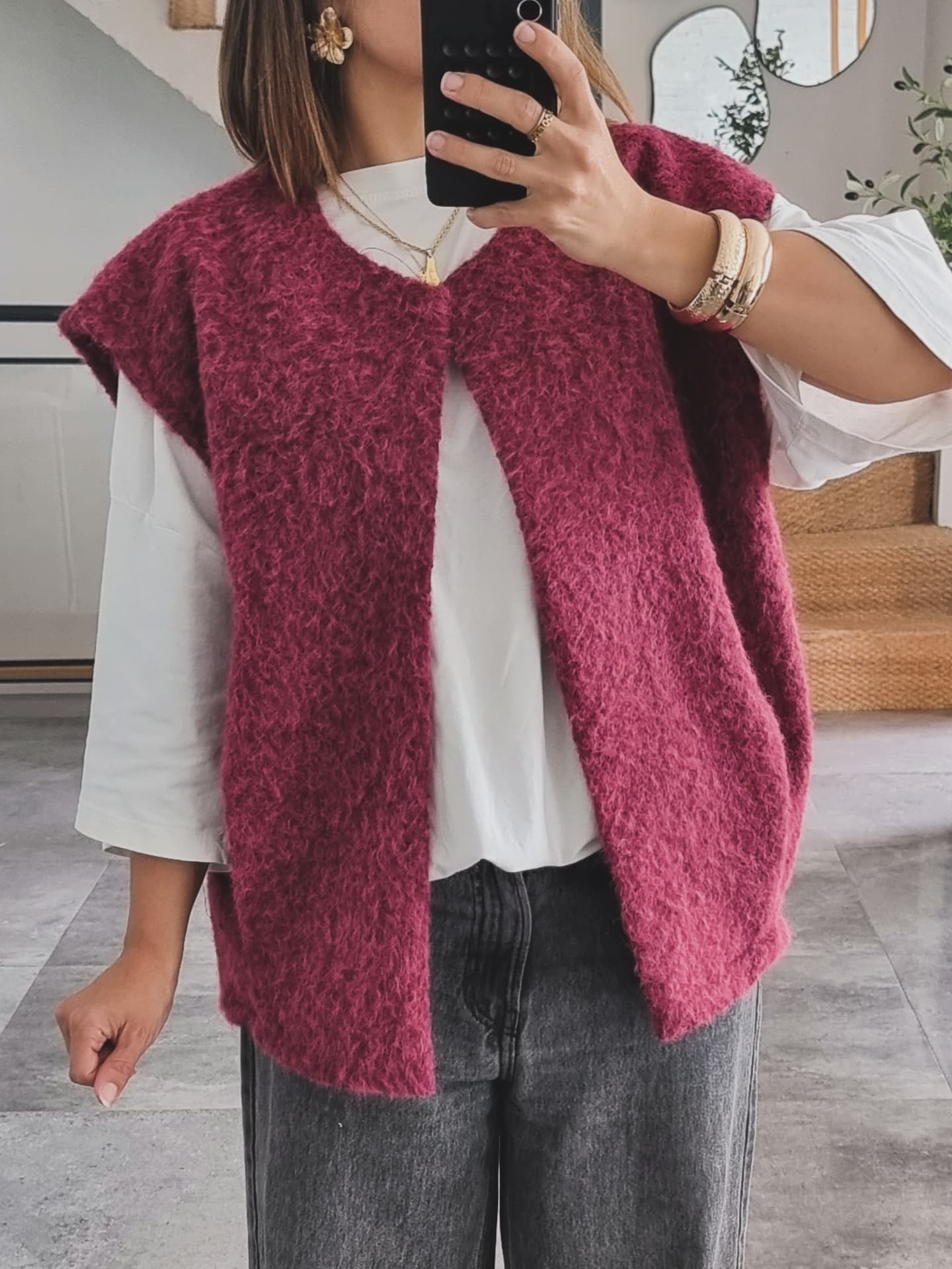 GILET SANS MANCHES BORDEAUX