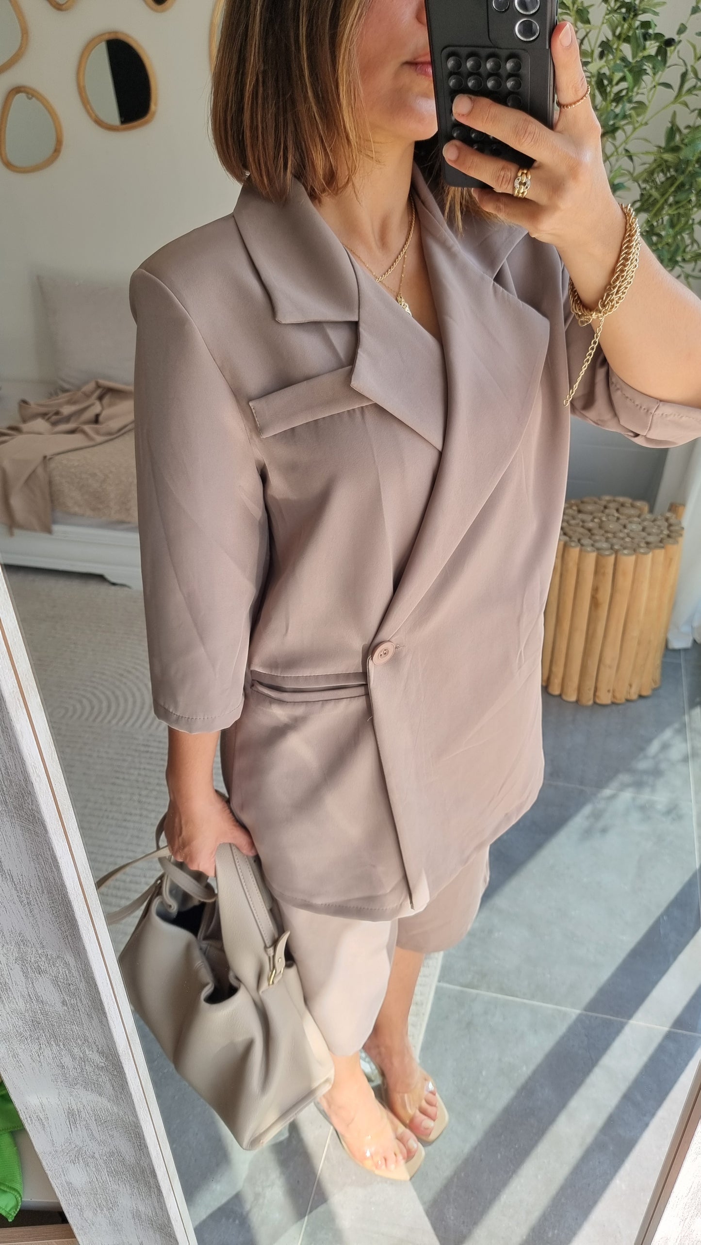TAILLEUR OVERSIZE BLAZER MANCHES COURTES