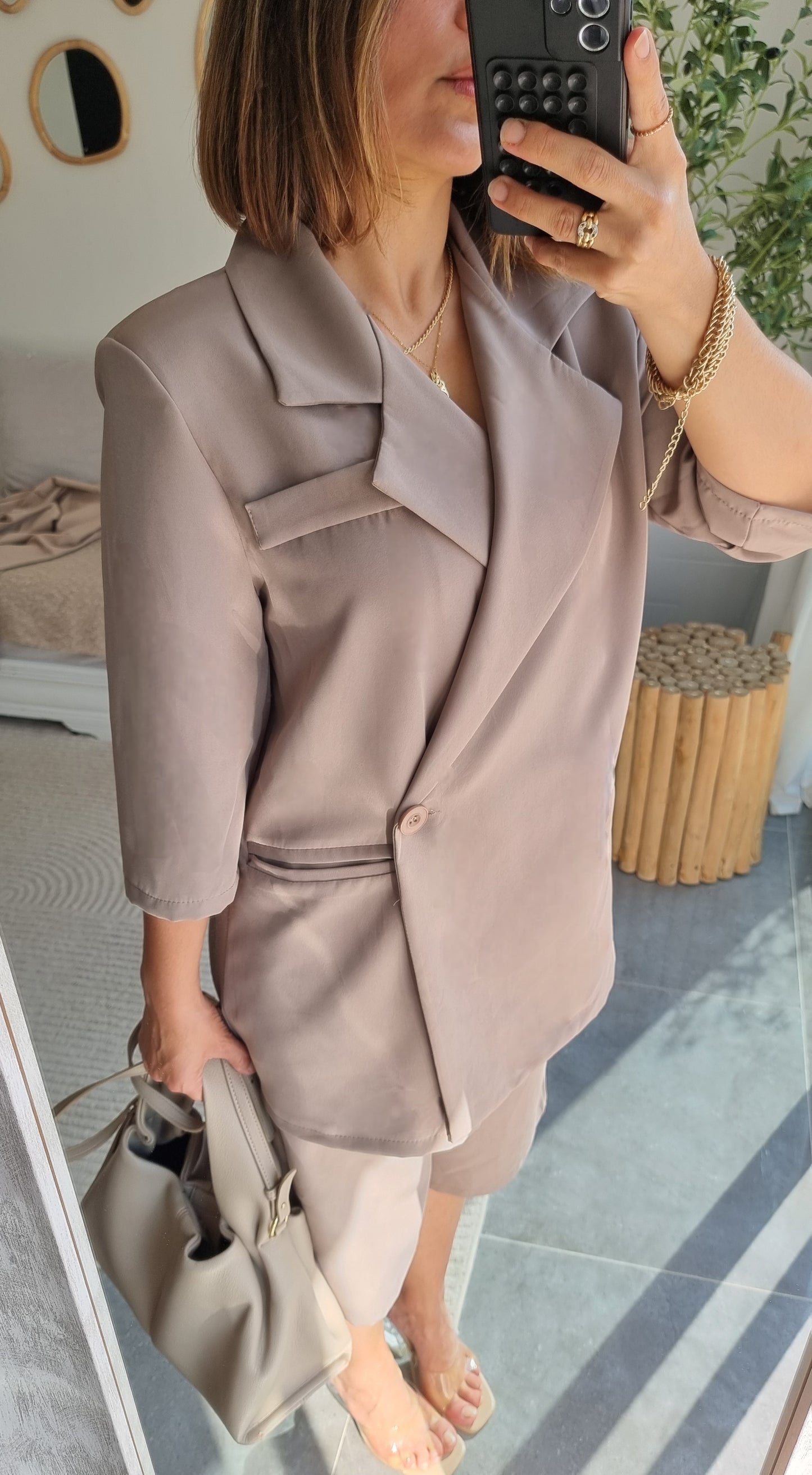 TAILLEUR OVERSIZE BLAZER MANCHES COURTES