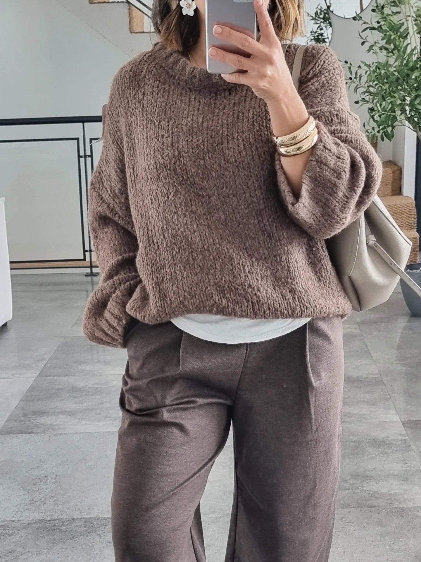 PULL LAINE TAUPE
