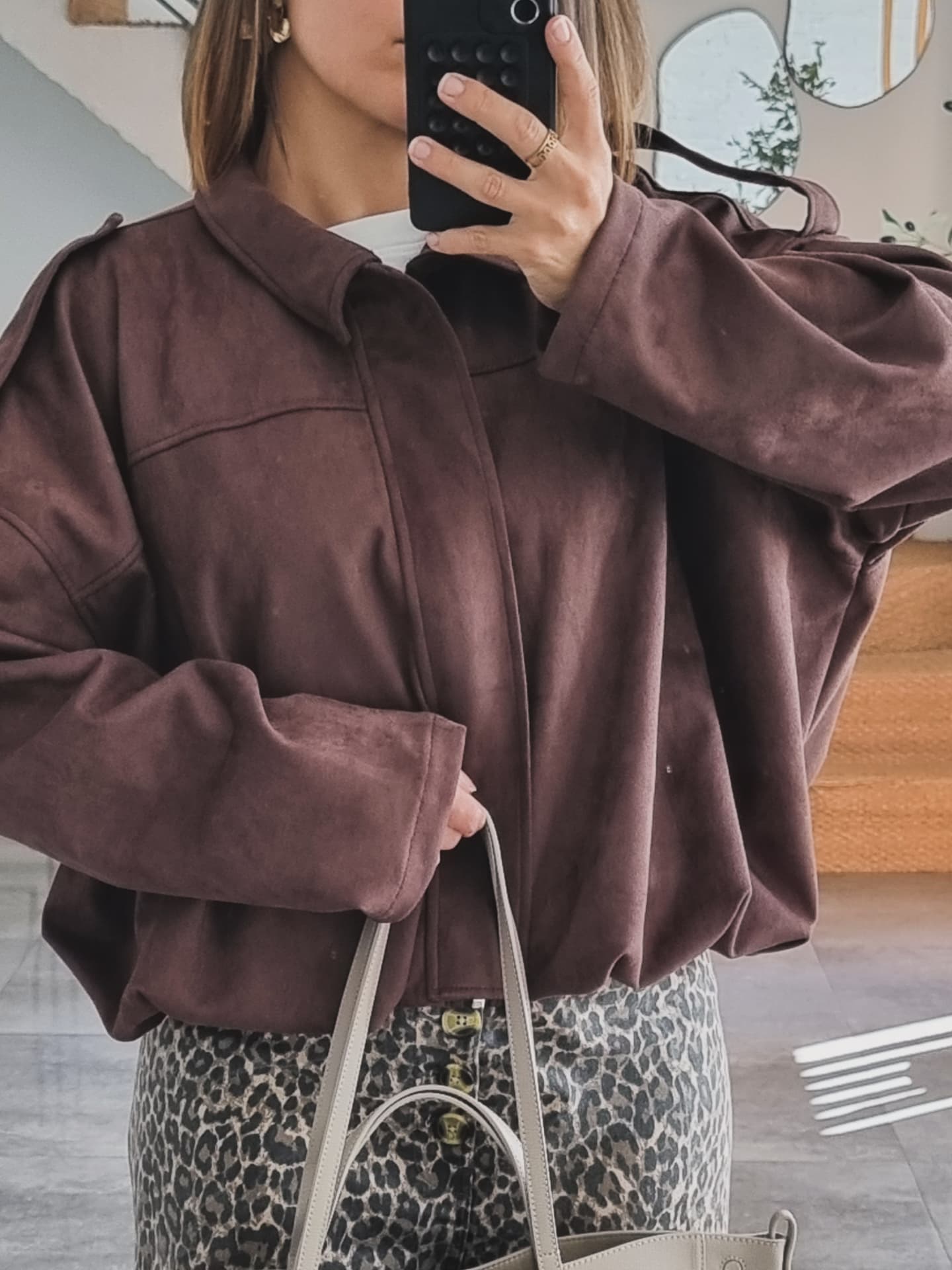 VESTE EFFET DAIM CHOCO