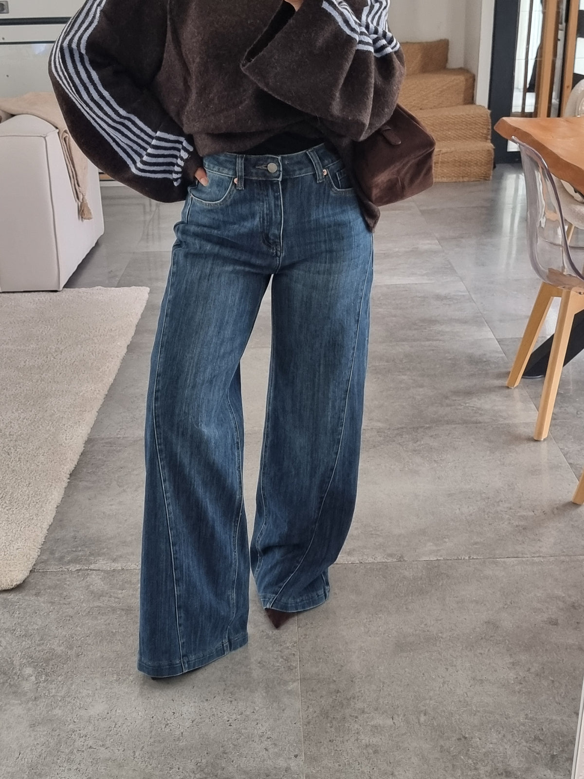 JEAN COUTURE WIDE LEG BLEU