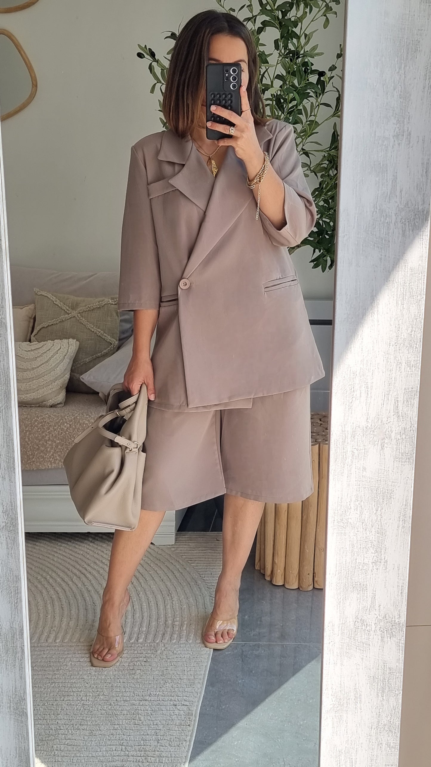 TAILLEUR OVERSIZE BLAZER MANCHES COURTES
