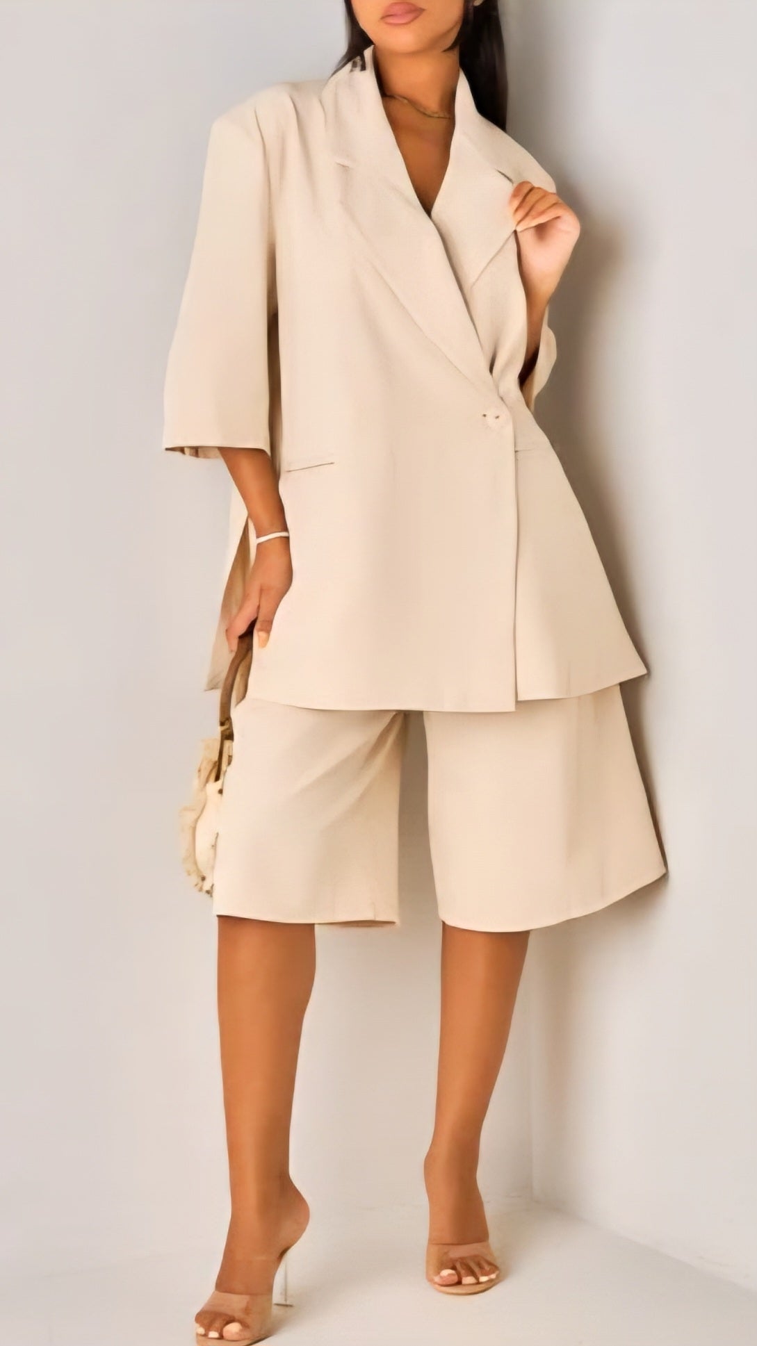 TAILLEUR OVERSIZE BLAZER MANCHES COURTES