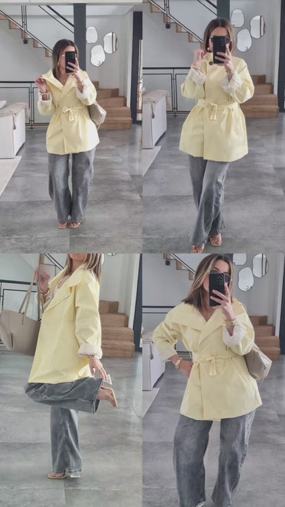 TRENCH MI-LONG JAUNE