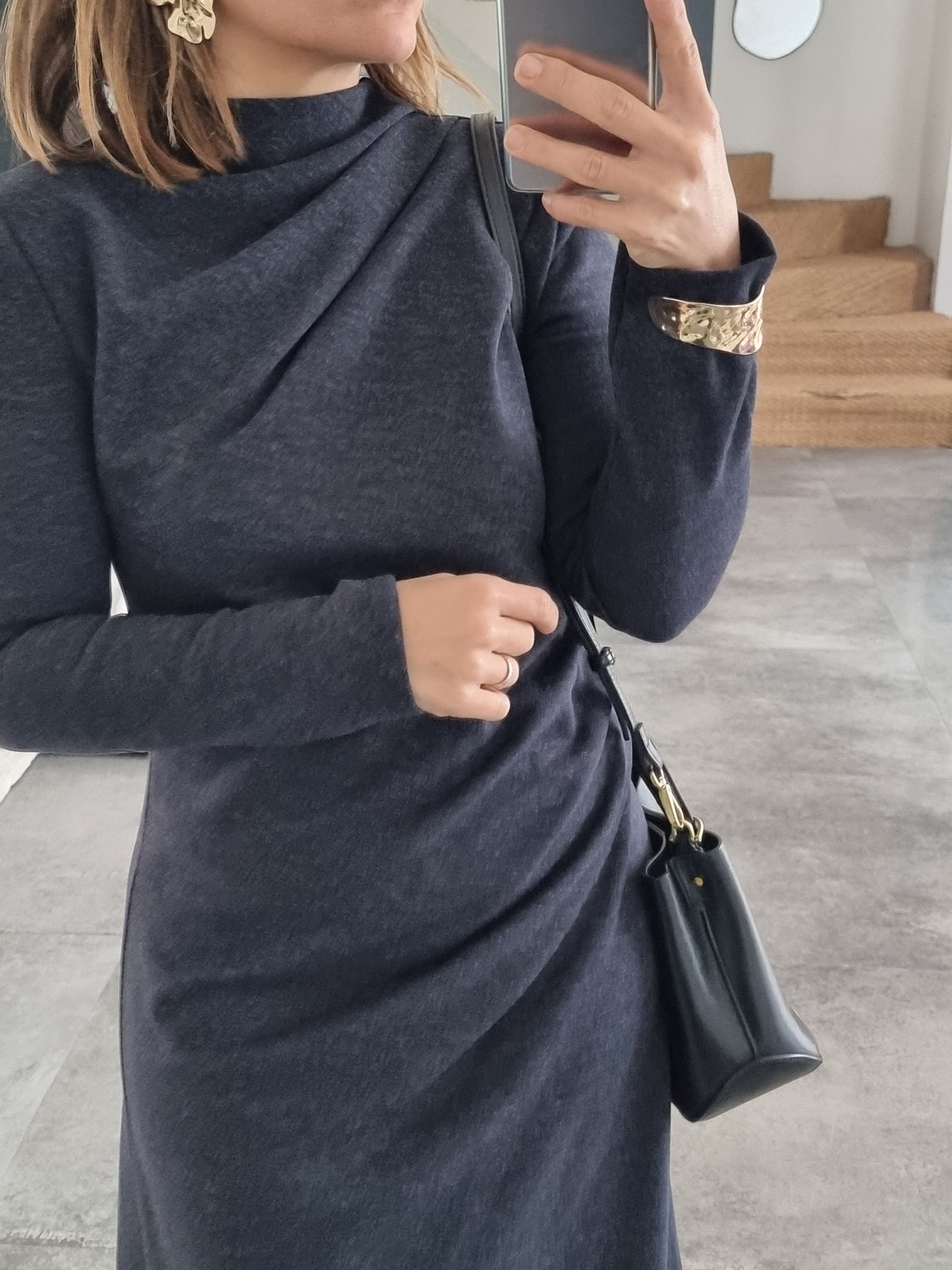 ROBE LONGUE SOFT TOUCH BLEUE NUIT