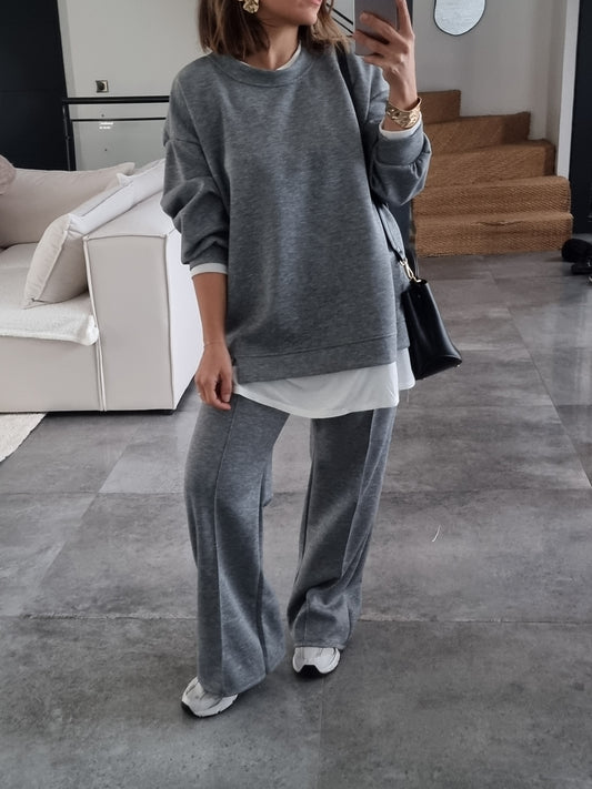 ENSEMBLE DÉCONTRACTÉ GRIS T-SHIRT