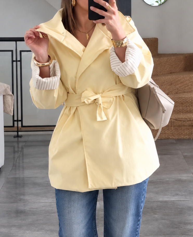 TRENCH MI-LONG JAUNE