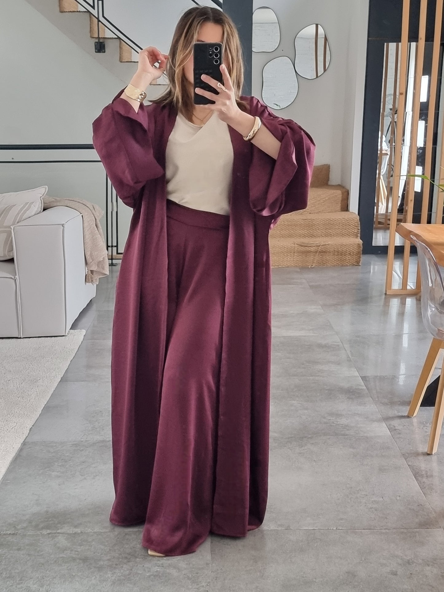 ENSEMBLE KIMONO BURGUNDY