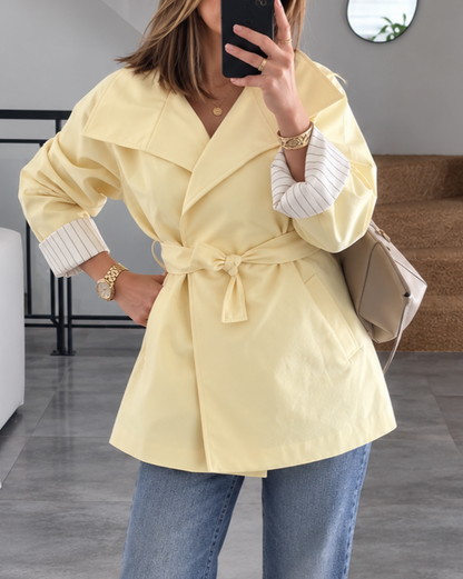 TRENCH MI-LONG JAUNE
