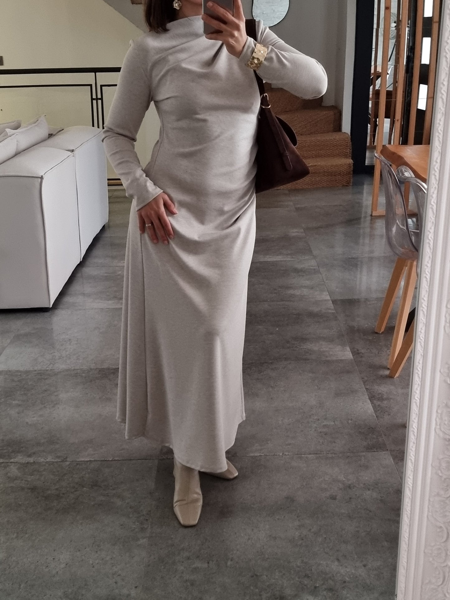 ROBE LONGUE SOFT TOUCH BEIGE