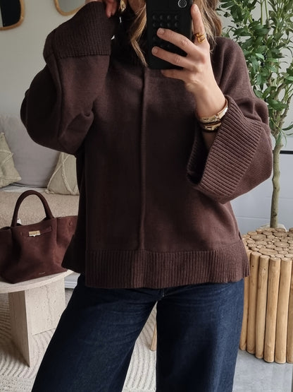 PULL OVERSIZE MAILLE COL MONTANT