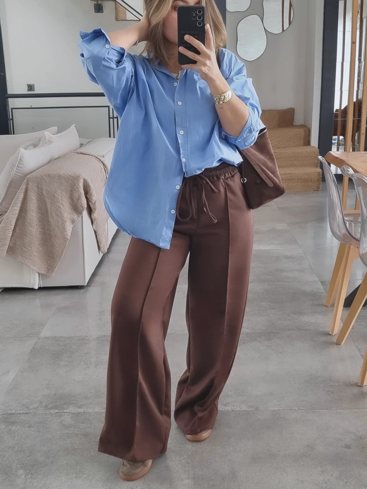 PANTALON DÉCONTRACTÉ MARRON