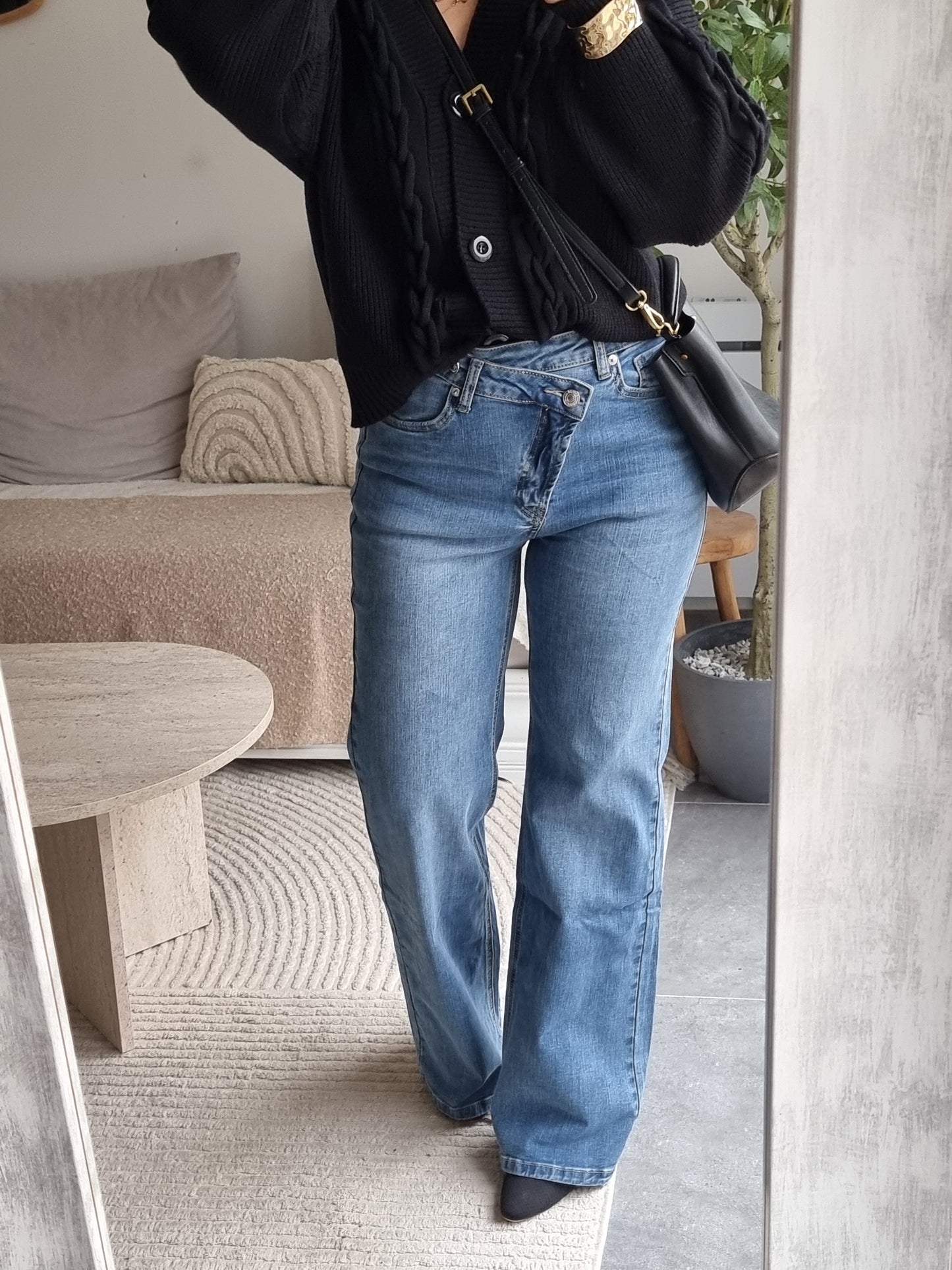 JEAN TAILLE ASYMÉTRIQUE BLEU