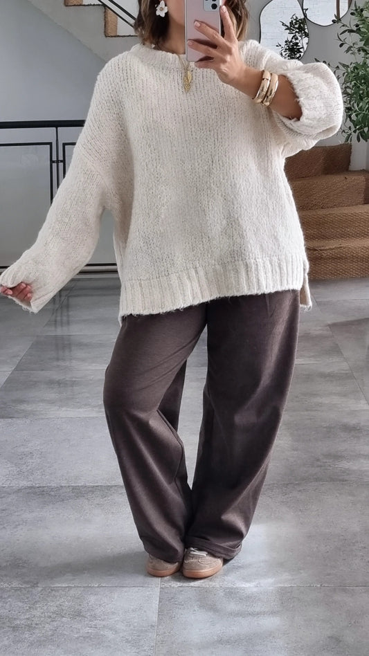 PULL LAINE ÉCRU