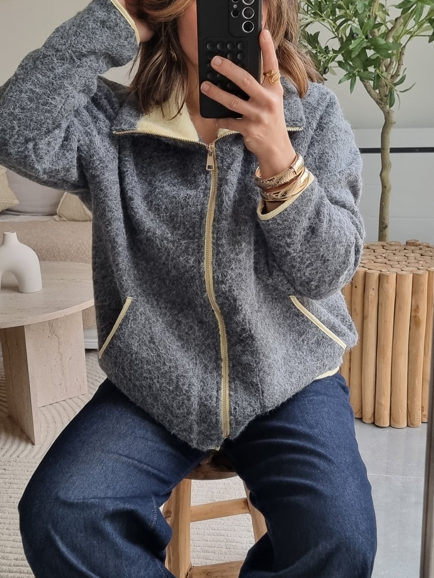 GILET POLAIRE ZIPPÉ GRIS