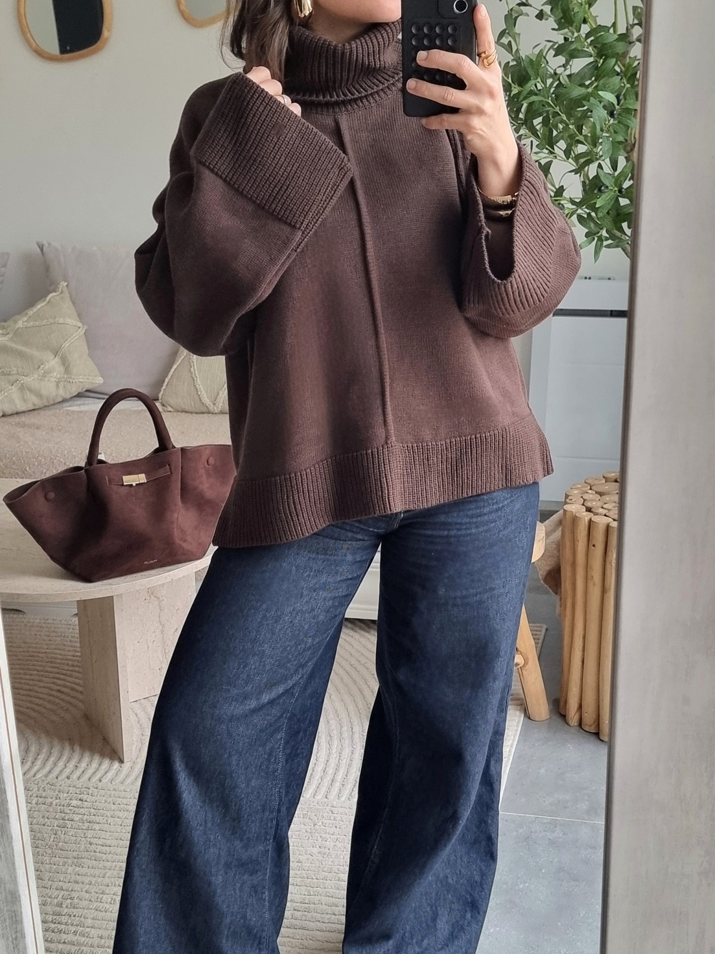PULL OVERSIZE MAILLE COL MONTANT