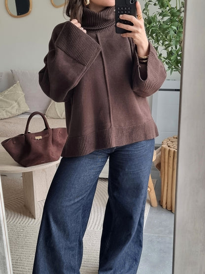 PULL OVERSIZE MAILLE COL MONTANT