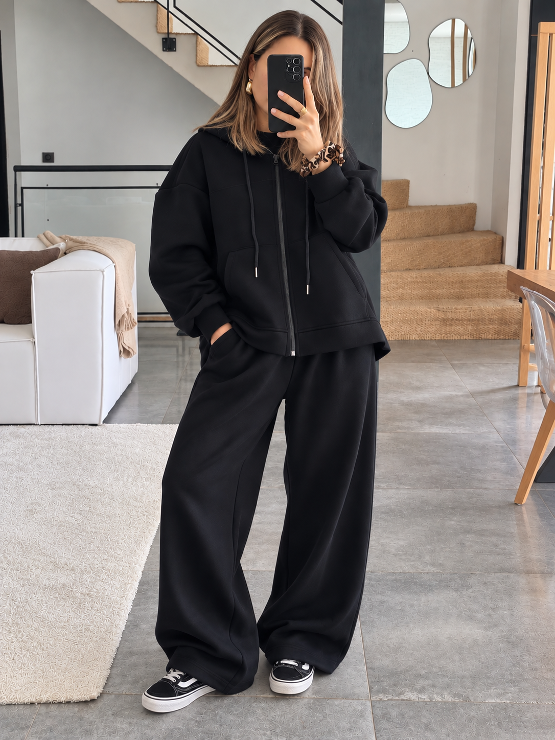 SWEAT À CAPUCHE ZIPPÉ NOIR