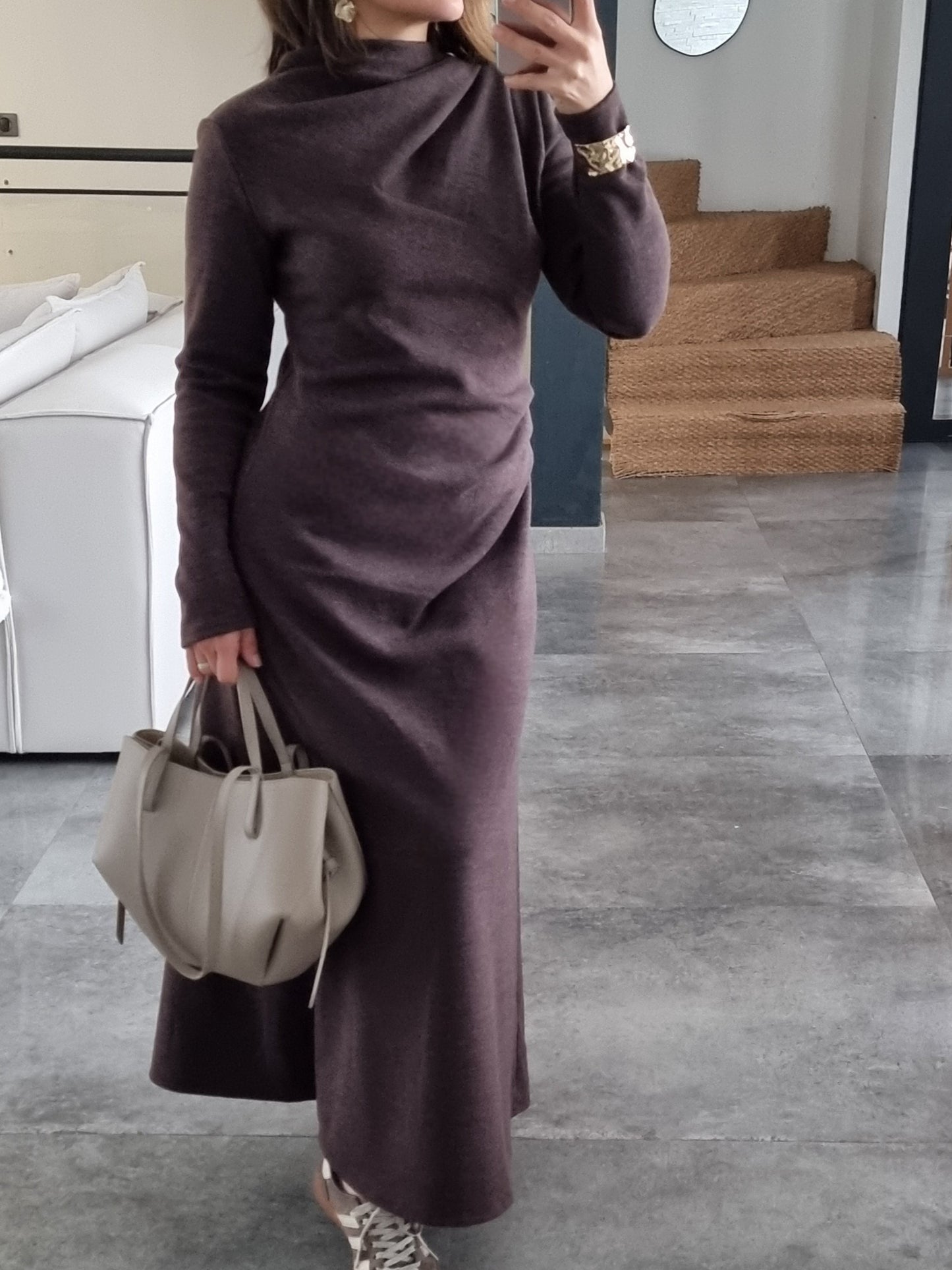 ROBE LONGUE SOFT TOUCH CHOCO