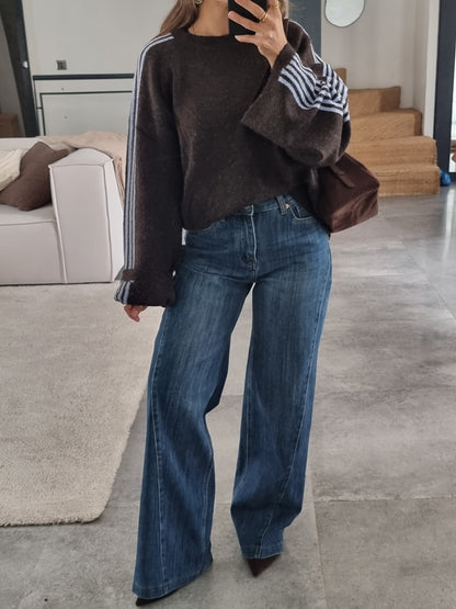 PULL MOCHA À BANDES