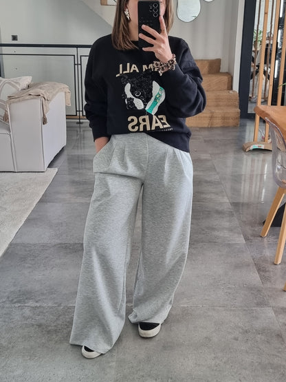 PANTALON JOGGER À PINCES CHOCOLAT