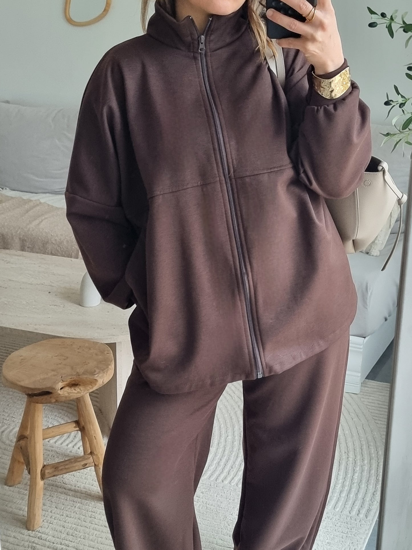 SURVÊTEMENT MOLLETONNÉ À ZIP CHOCO