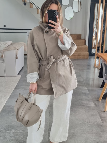 TRENCH MI-LONG TAUPE