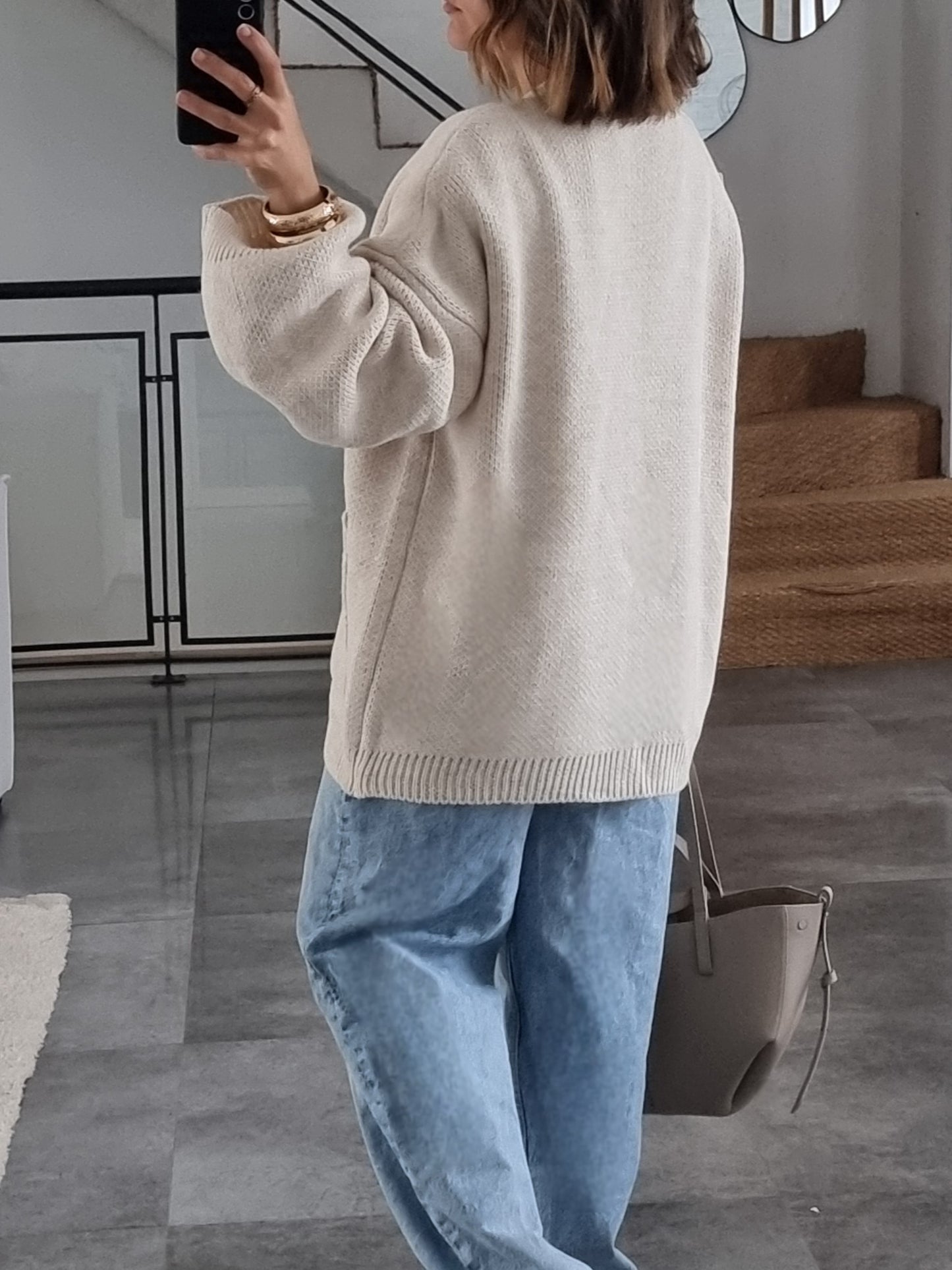 CARDIGAN MAILLE BEIGE